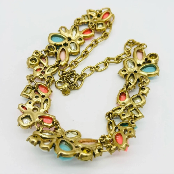 J. Crew Coral Turquoise Pink Blue Jeweled Necklace - Picture 3 of 3